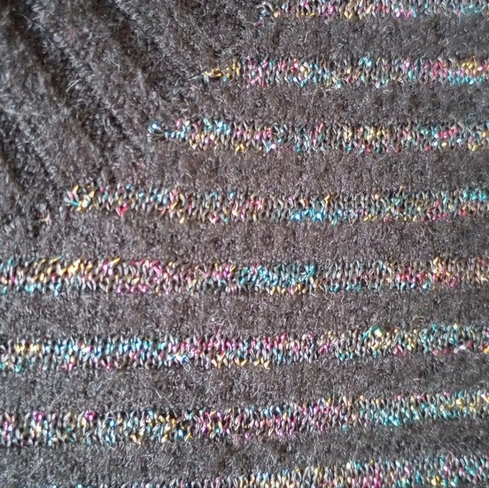 NWOT Medium Chic Black Glitter Mock Neck Sweater - Picture 3 of 7